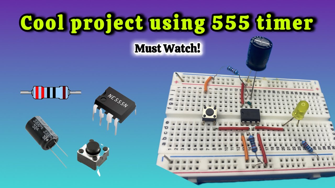 Build a time delay circuit using 555 timer IC on breadboard. With ...