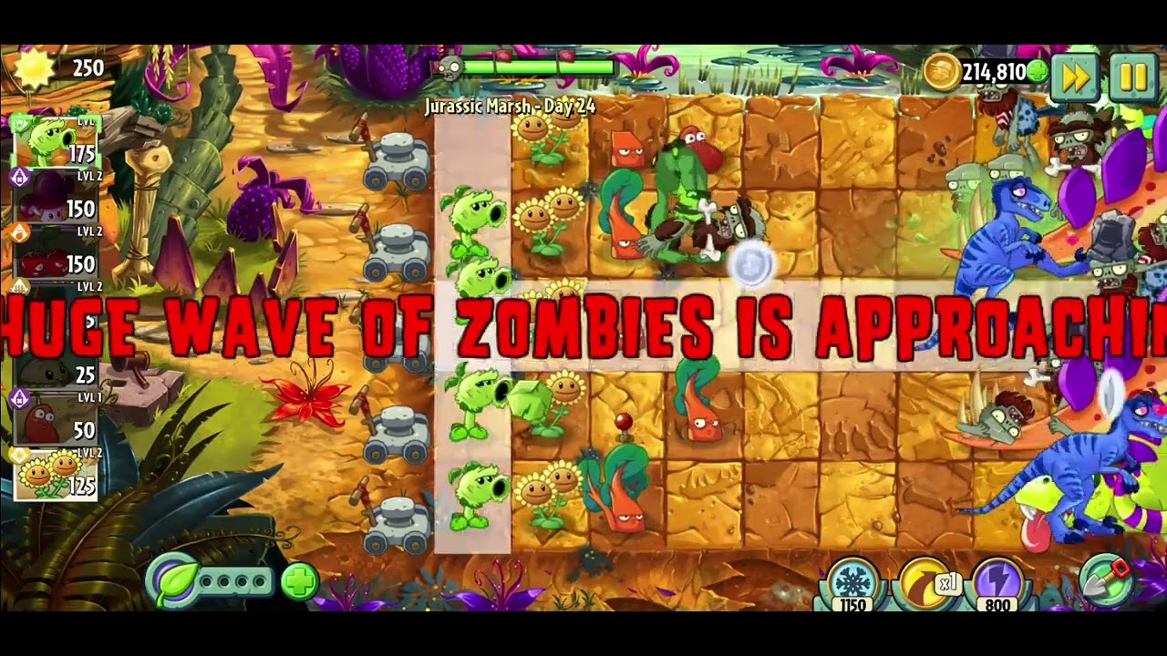 Jurassic Marsh - Day 24 || PvZ 2 - YouTube