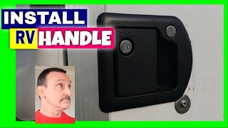HOW TO INSTALL RV DOOR HANDLE TO CARGO TRAILER RV Door Latch Install add addition Part 19 #flgctc