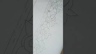 borderline for dress/kurti/saree,#shots #youtubeshorts #drawing #design #artandcraft #dress,