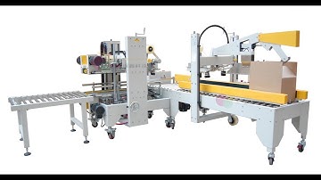 Automatic Folding I shaped Carton Sealing Machine with weighing printing production Line