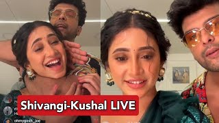 Shivangi Joshi and Kushal Tandon Cute Moments On Instagram LIVE | Barsatein Update