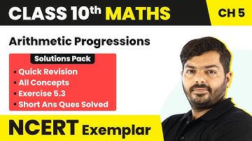 Class 10 Maths Unit 5 Exercise 5.3 NCERT Exemplar All Concepts/Short Ans Ques Solved 2022-23