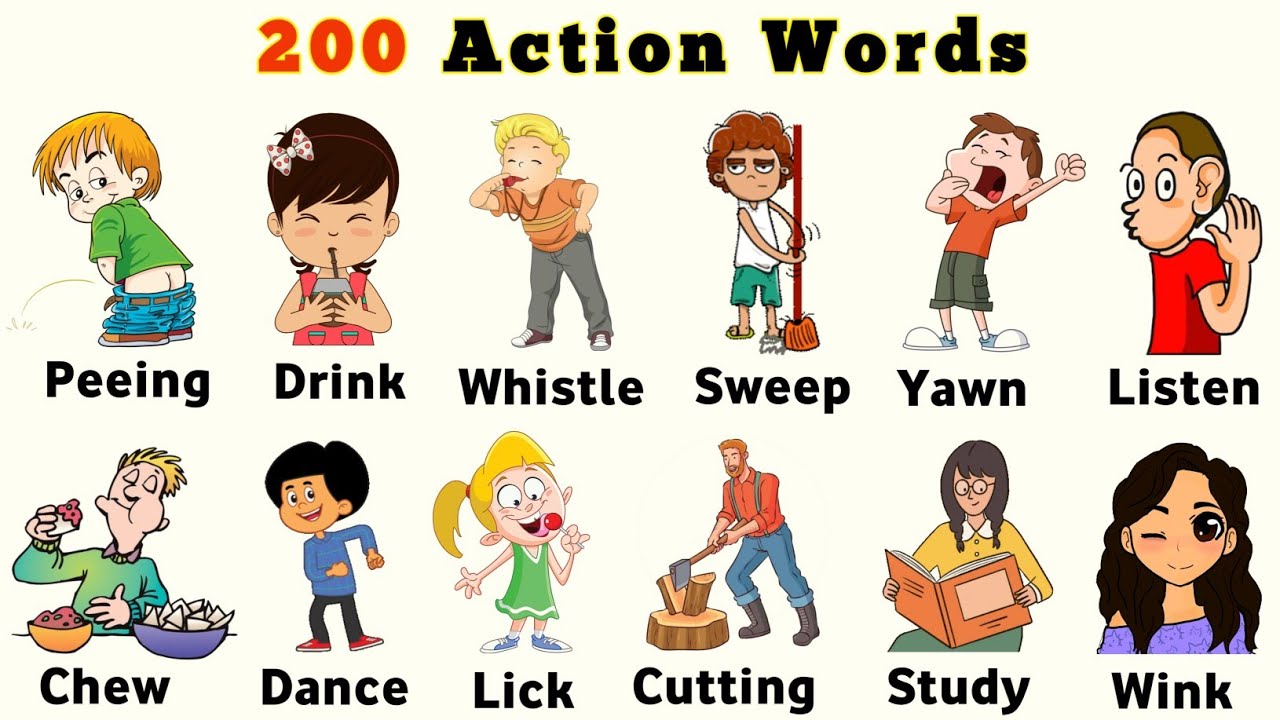 Learn 200 Action Words In English With Pictures | Daily Use English Sentences