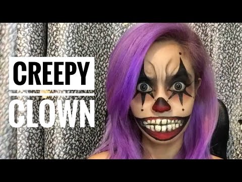 Creepy Clown Halloween Makeup Tutorial - YouTube