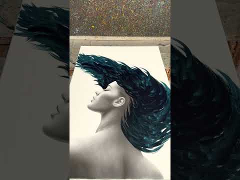 Ashvin Harrison Artist Painting A Portrait of Charcoal Acrylic and Oil Paint