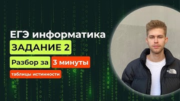 Задание 2. ЕГЭ Информатика 2026. Новый разбор за 3 минуты! Таблицы истинности логических выражений