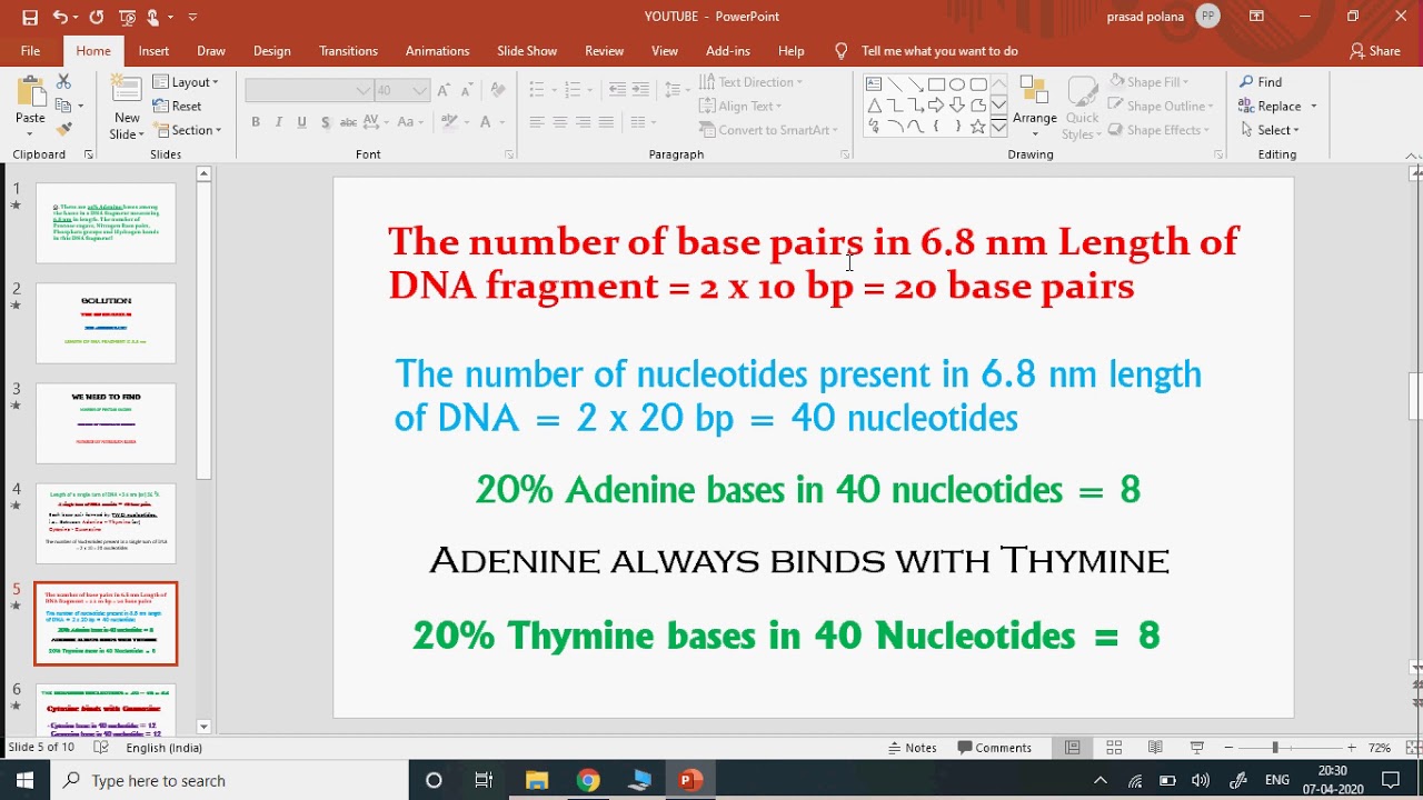 DNA calculation YouTube
