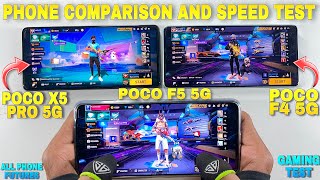 poco x5 pro 5g vs poco f5 5g vs poco f4 5g speed test and comparison phone all features and gaming