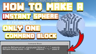 How to make Instant Sphere in MCPE/MCBE 1.16.200.56 ONLY ONE COMMAND BLOCK