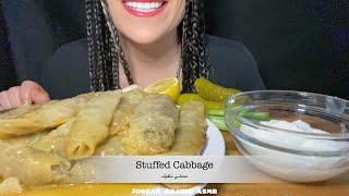 ASMR MUKBANG EATING STUFFED CABBAGE اكل محشي ملفوف