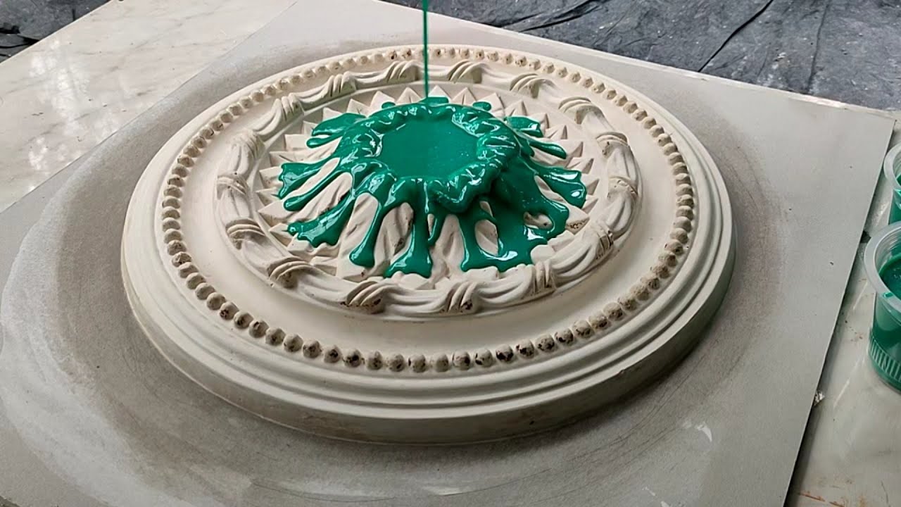 Re-produce gypsum medallion || Fiber Mold Making