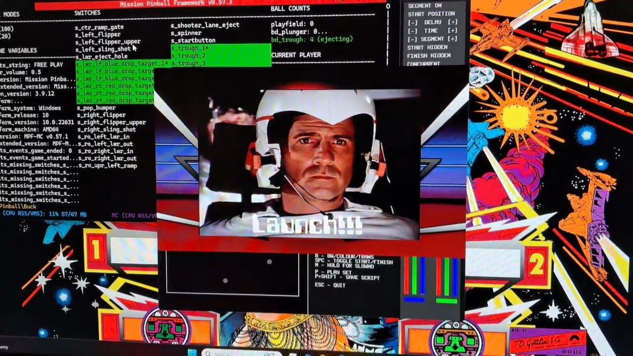 Buck Rogers Pinball Custom - Ball Launch Video