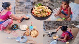 Village cooking|| Making Veg Hakka noodles|| Nilu di vlogs
