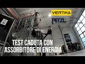 Test caduta con cordino a Y con assorbitore di energia Petzl