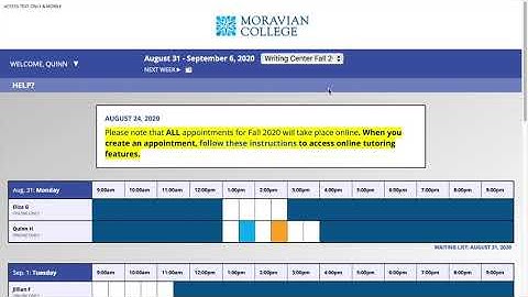 Creating a Writing Center Appointment