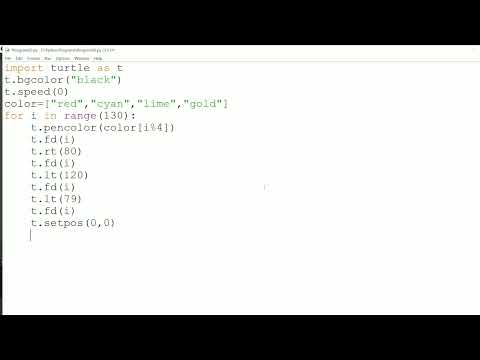 Beauteous design using python turtle graphics | Unique python design using python | Code || 63 ||