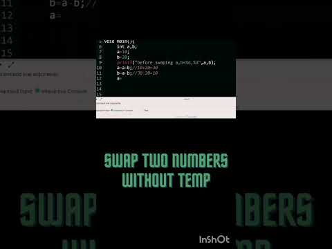 #Swap_TWO_NUMBERS_WITHOUT_TEMP #code #c#java