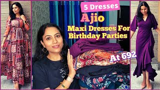 Ajio Maxi Dress Haul | Dresses For Birthday Party | Maxi Gown Under 900 | Tiered,Bodycon,Flare Dress