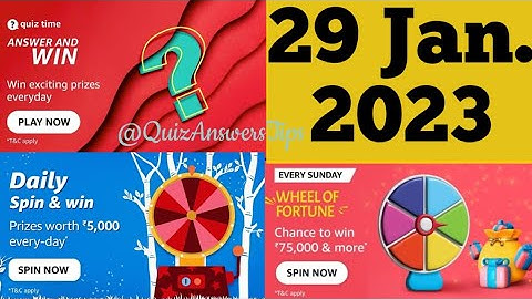 Amazon Quiz Today I Amazon Quiz Answers Today I 29 January 2023