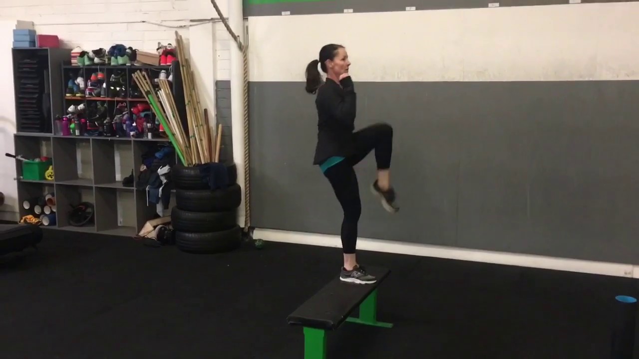 Step up with knee drive YouTube