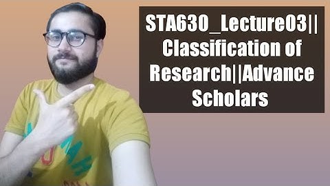 STA630_Lecture03||Classification of Research||Advance Scholars