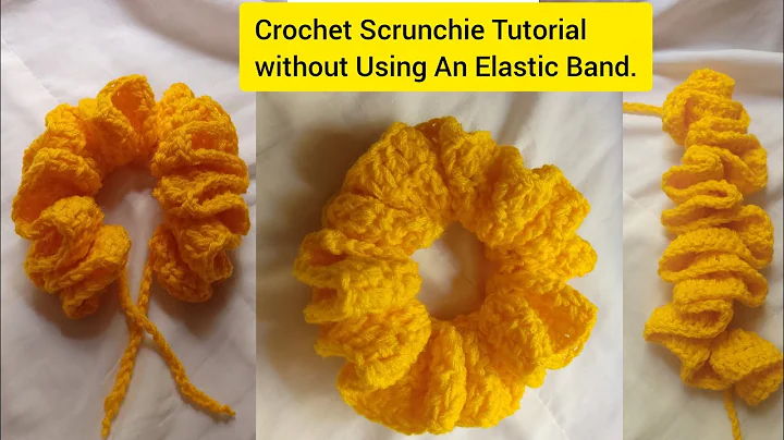 EASY AND QUICK CROCHET SCRUNCHIE TUTORIAL 💛 | Without using an elastic hair band | 1 hour project 💛