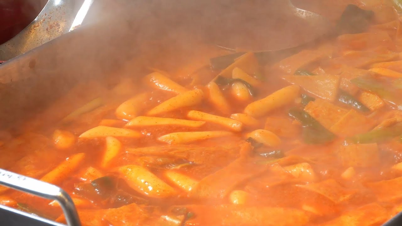 Spicy Tteokbokki, Fish cake, korean blood sausage Korean street food
