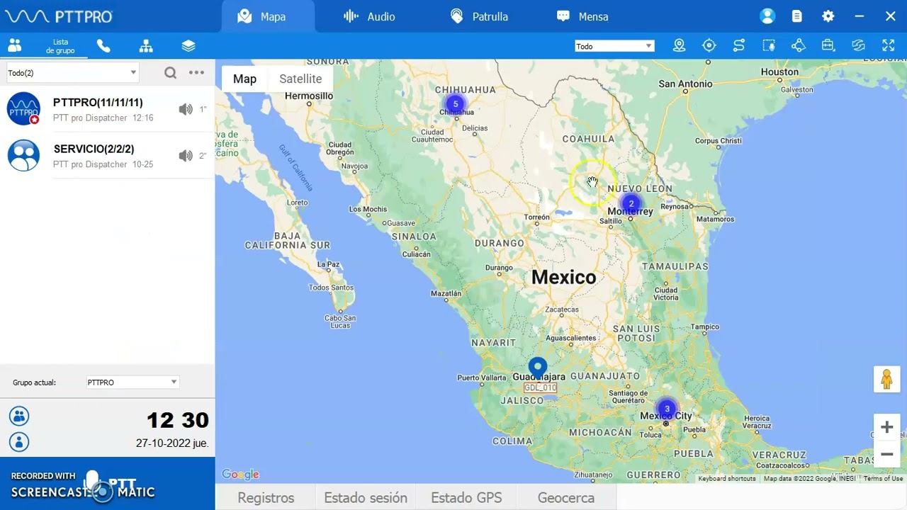 Consola de despacho PoC de PTT PRO (General)