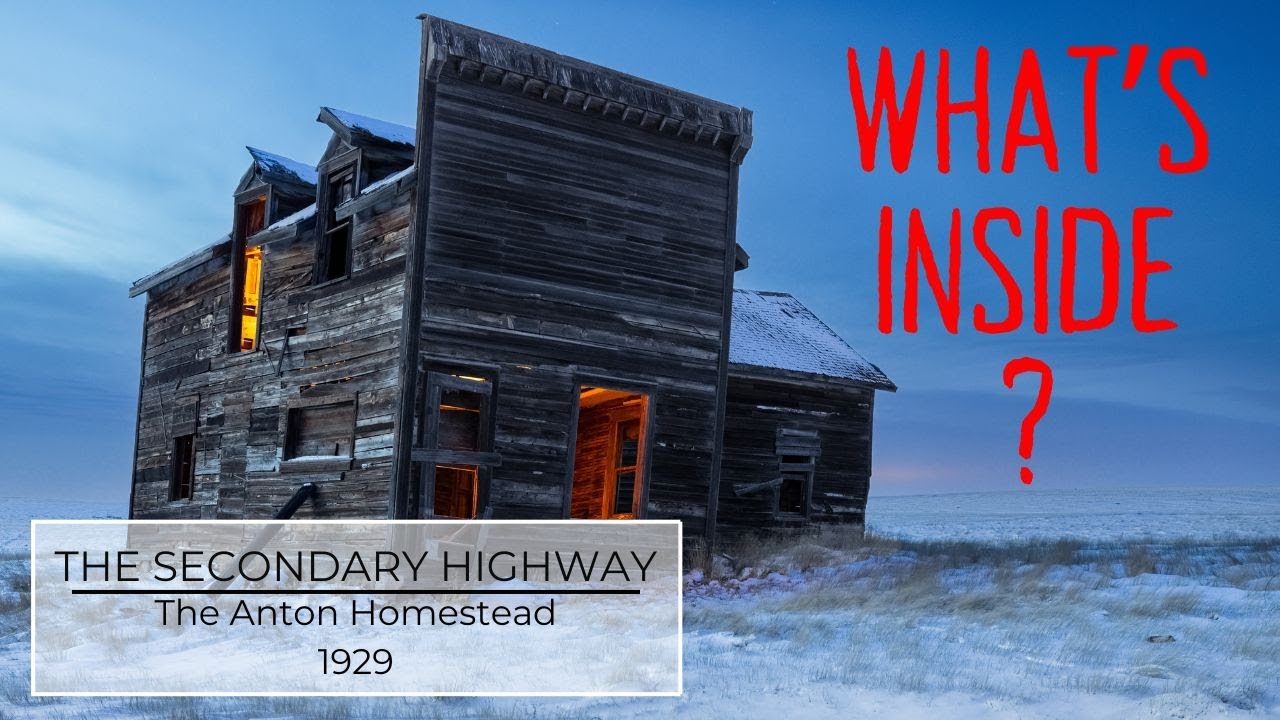 Explore this Historic Abandoned False Front Pioneer Homestead:  Amazing Pillars, Banister and Poetry