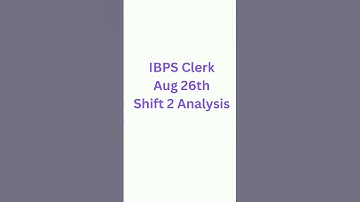 IBPS clerk 2023 prelims Aug 26th Shift 2 Analysis #ibpsclerk #prelims #shorts