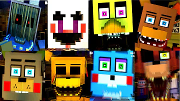 *2017* Five Nights in Minecraft: Remastered ALL JUMPSCARES