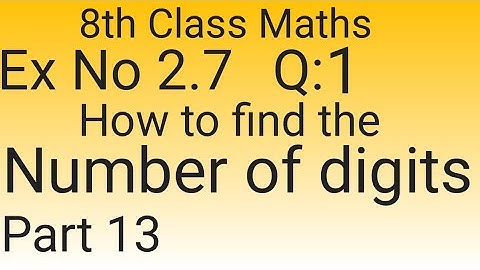 How to find the number of digits in square root|8th Class Maths Ex No 2.7 Q:1|Punjab/Lahore board
