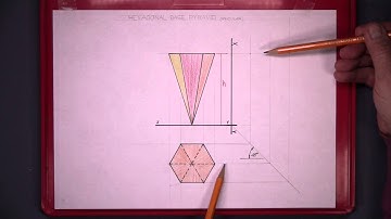 Orthographic Projection: Hexagonal Pyramid