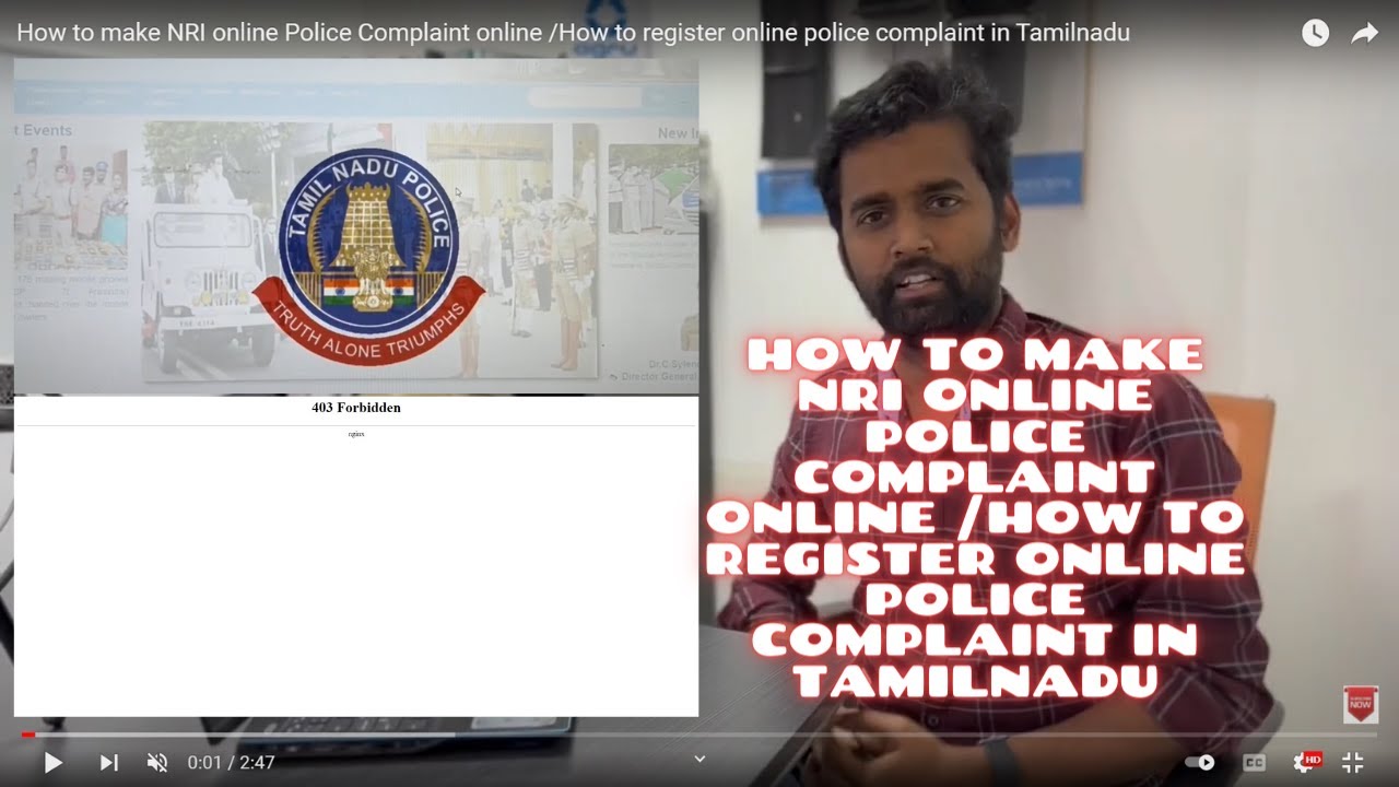How to make NRI online Police Complaint online /How to register online