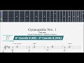 Gymnopédie No. 1 de Erik Satie Arr para Guitarra. Tablatura/Partitura.  Music sheet. Pdf 6° D 5° G