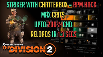 The Division 2 "STRIKER WITH CHATTERBOX FEELS LIKE RPM HACKS" The burst fire is INSANE...!!!