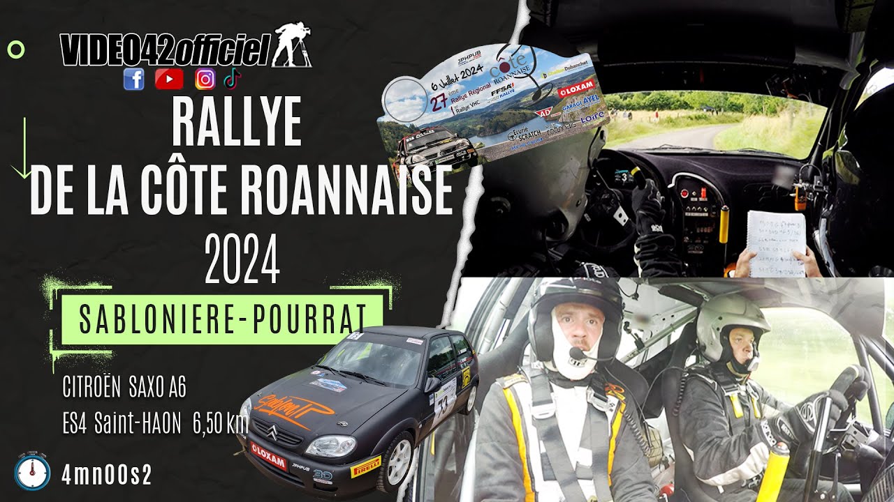 Rallye de la Cote Roannaise 2024-onboard Sabloniere\Pourrat Saxo A6