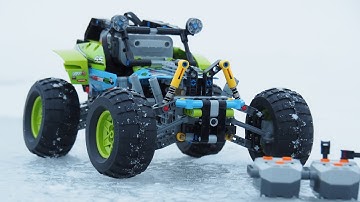 Full motohrized Lego 42037 offroader - RC steering and shifting between two gears