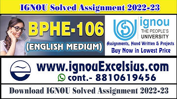 IGNOU B.SC PHYSICS BPHE-106/PHE-06 Assignment ENGLISH BEST QUALITY ON YOUTUBE 2022