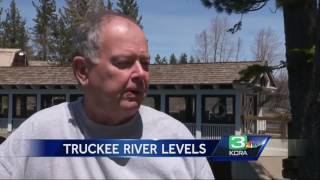 Snowmelt leads to increased water levels in Lake Tahoe, rivers