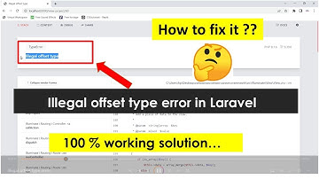 Illegal offset type error in Laravel || Illegal offset type || Laravel error