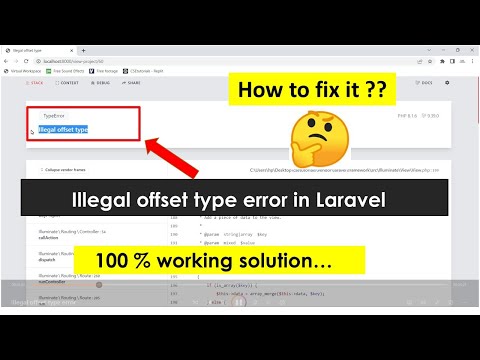 Illegal offset type error in Laravel || Illegal offset type || Laravel error