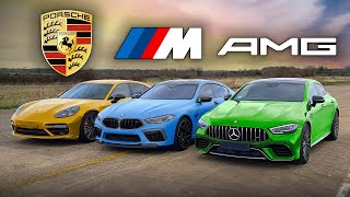 Wer ist schneller? BMW M8 Gran Coupé vs. Mercedes-AMG GT 4-Türer vs. Porsche Panamera