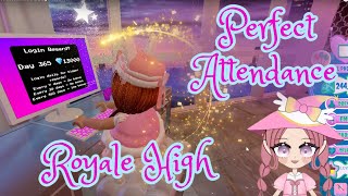 How I got the Royale High Perfect Attendance Badge Roblox screenshot 4