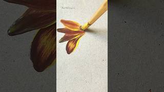 Amazing Flower Painting with Brush Only 🎨 | Easy & Satisfying Art Tutorial#shortvideo #viral