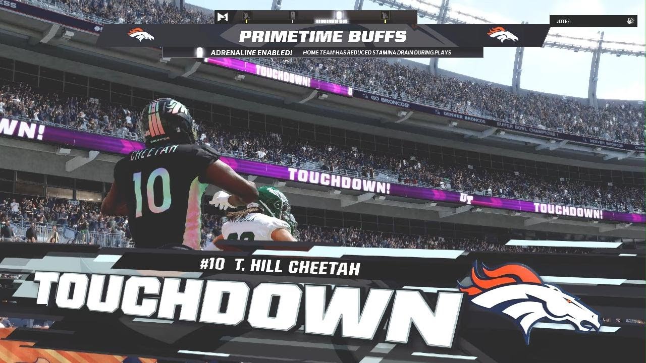 Tyreek Hill Kick return TD for Denver Cash over Cap in Madden NFL 23