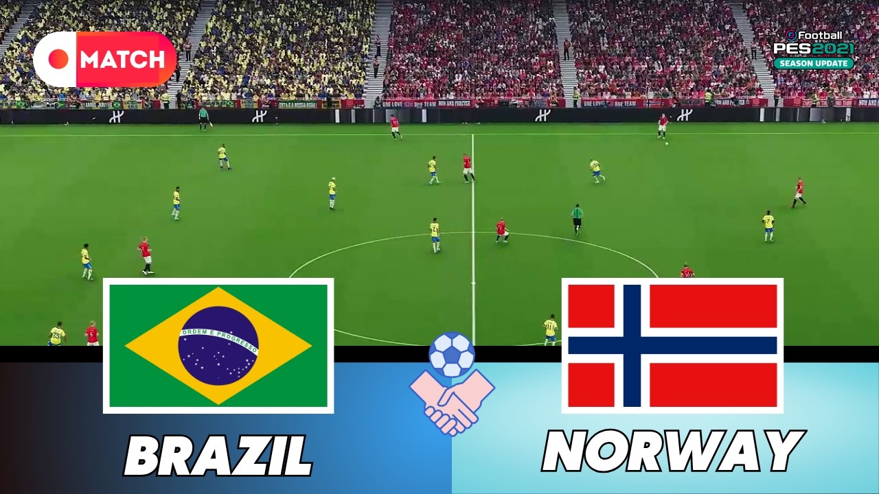 BRAZIL vs NORWAY | World Cup 2026 Match Simulation | eFootball PES 21 Gameplay