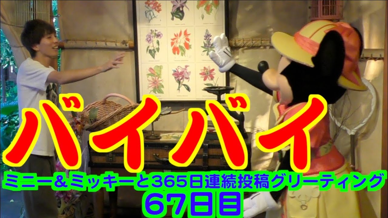 ミニー＆ミッキーと365日連続投稿グリーティング67日目〜バイバイ〜