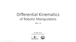 Differential Kinematics of Robotic Manipulators / Arms - Singularities, Redundancy and Pseudoinverse